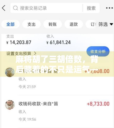 麻将胡了三胡倍数，背后藏着的不只是运气—揭秘高手如何用策略赢钱