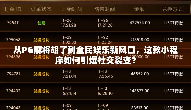 从PG麻将胡了到全民娱乐新风口,这款小程序如何引爆社交裂变?