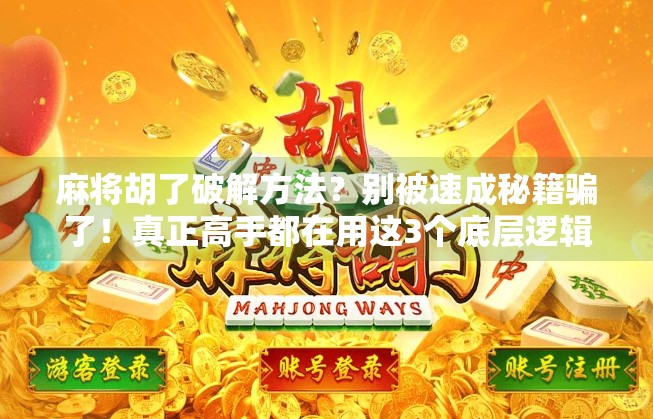 麻将胡了破解方法？别被速成秘籍骗了！真正高手都在用这3个底层逻辑！
